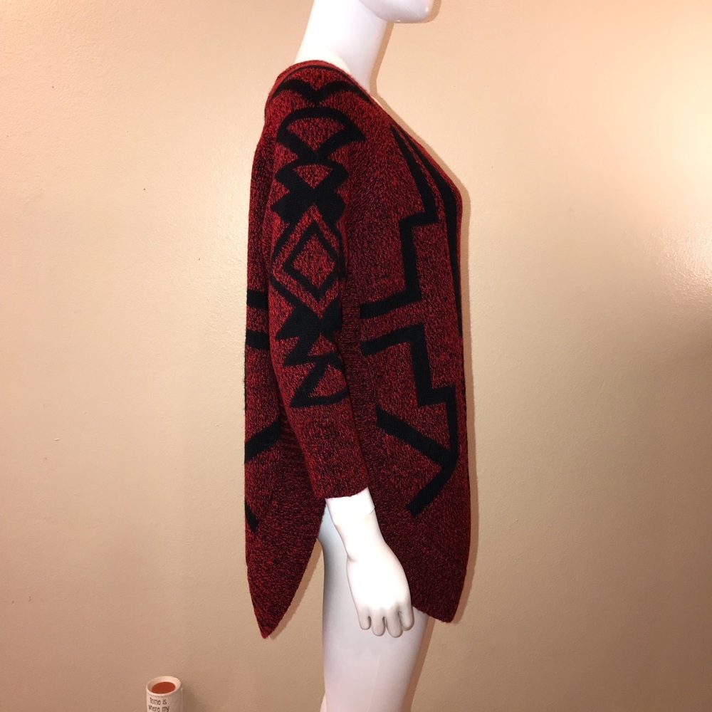 Express Red and Black Geometric Sweater, Size M - Picture 8 of 11
